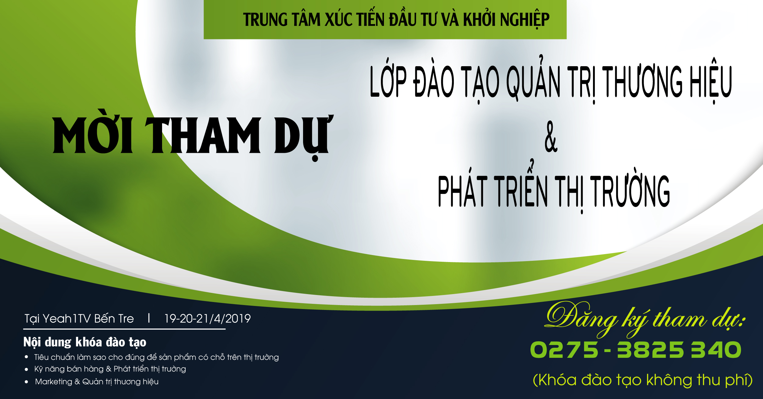 (Tiếng Việt) Mời tham dự - Lớp đào tạo quản trị thương hiệu và phát triển thị trường (19/4/2019)